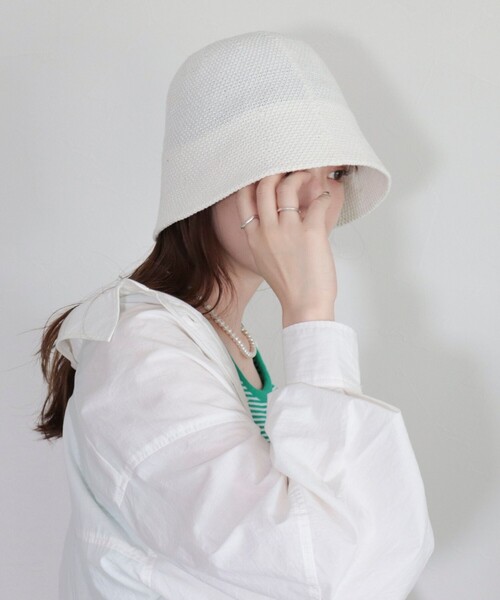 fredy emue（フレディエミュ）の「T/Cベルハット（ハット・レディース・ブラック/オフホワイト・FREE）」の7枚目の写真