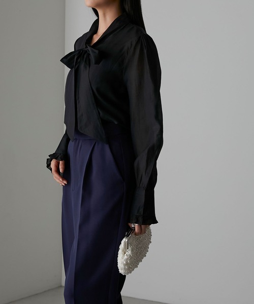 GUCCI シルク パールボタンリボン付ブラウス GUCCI シルク パールボタンリボン付ブラウス 2244089975.jpg