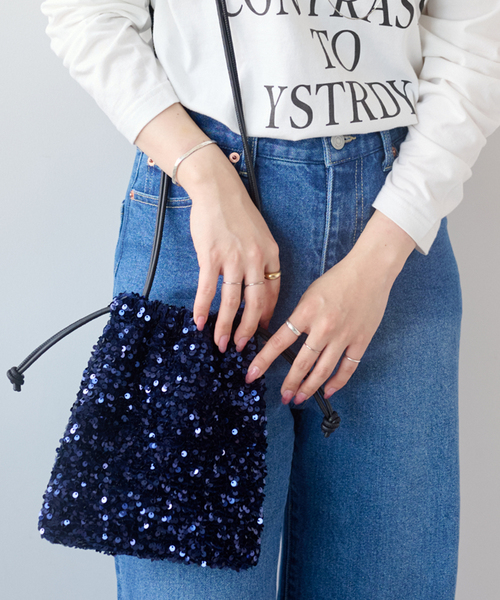 JOURNAL STANDARD relume（ジャーナルスタンダード　レリューム）の「RELUMEスパンコールBAG（ショルダーバッグ・レディース・ブラック/ネイビー・FREE）」の14枚目の写真