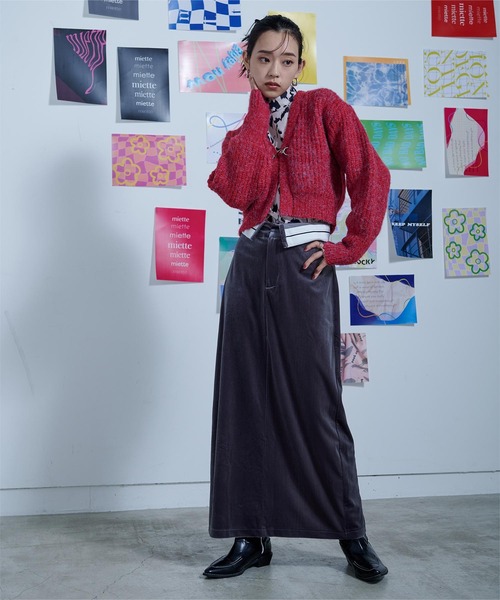 miette（ミエット）の「フロントビットメランジニットカーディガン（カーディガン/ボレロ・レディース・レッド/ブルー/グリーン・FREE）」の10枚目の写真