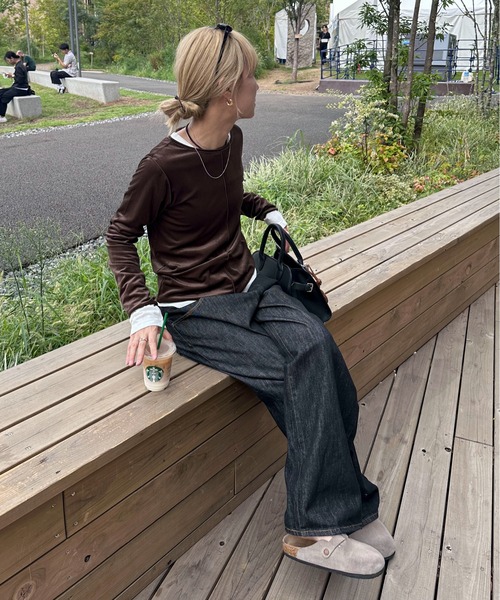 セール】シアーベロアロンTee（Tシャツ/カットソー）｜feepur