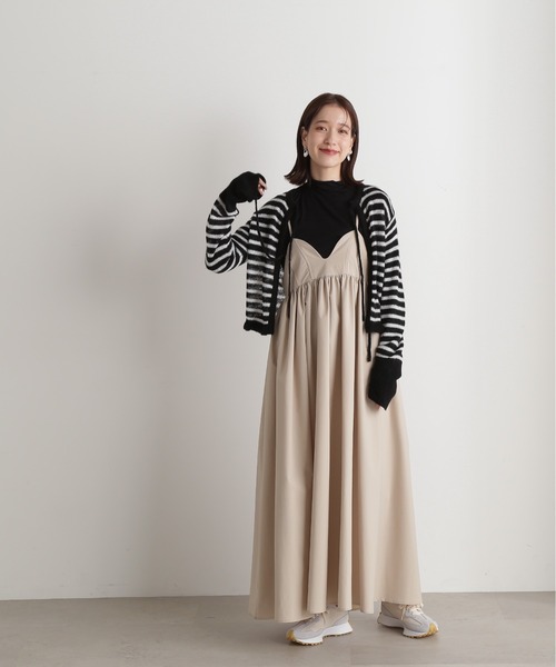 N.（N. Natural Beauty Basic）（エヌエヌナチュラルビューティーベーシック）の「◆フロントリボンニットカーディガン（カーディガン/ボレロ・レディース・レッド/ホワイト×ブラック/グレー・MEDIUM）」の6枚目の写真