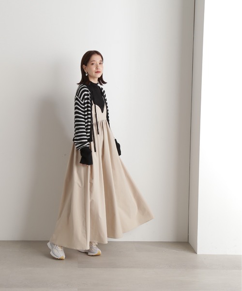 N.（N. Natural Beauty Basic）（エヌエヌナチュラルビューティーベーシック）の「◆フロントリボンニットカーディガン（カーディガン/ボレロ・レディース・レッド/ホワイト×ブラック/グレー・MEDIUM）」の7枚目の写真