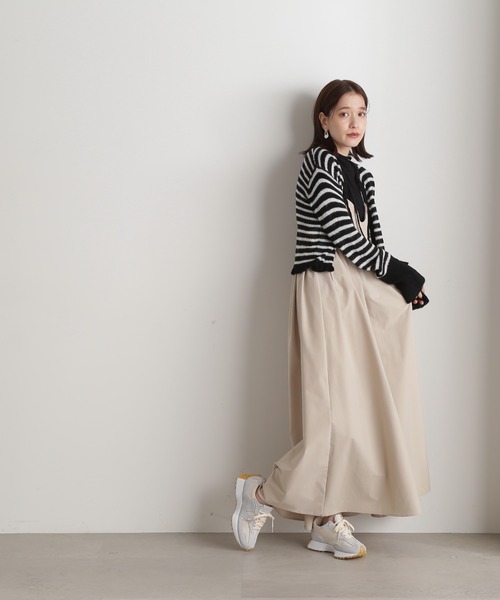 N.（N. Natural Beauty Basic）（エヌエヌナチュラルビューティーベーシック）の「◆フロントリボンニットカーディガン（カーディガン/ボレロ・レディース・レッド/ホワイト×ブラック/グレー・MEDIUM）」の9枚目の写真