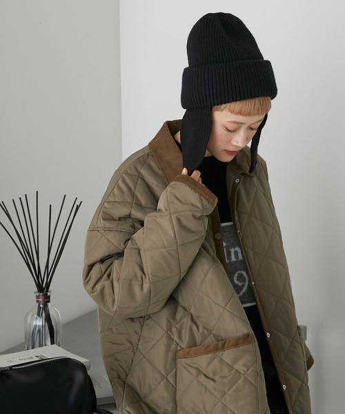 forksy.（フォルクシー）の「【forksy.】スナップイヤーフラップ付ニット帽（ニットキャップ/ビーニー・レディース・ブラック/アイボリー/ベージュ/グレー・FREE）」の12枚目の写真