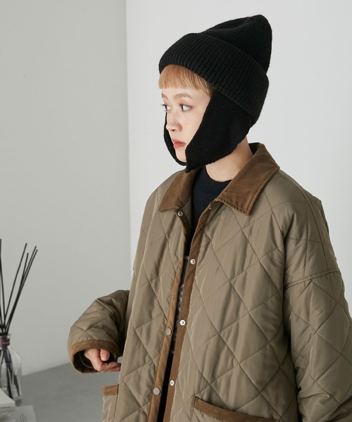 forksy.（フォルクシー）の「【forksy.】スナップイヤーフラップ付ニット帽（ニットキャップ/ビーニー・レディース・ブラック/アイボリー/ベージュ/グレー・FREE）」の15枚目の写真