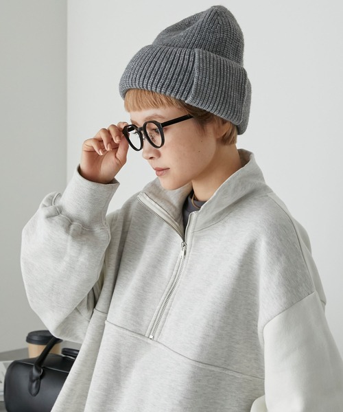 forksy.（フォルクシー）の「【forksy.】スナップイヤーフラップ付ニット帽（ニットキャップ/ビーニー・レディース・ブラック/アイボリー/ベージュ/グレー・FREE）」の19枚目の写真