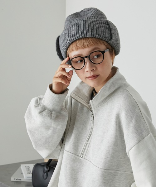 forksy.（フォルクシー）の「【forksy.】スナップイヤーフラップ付ニット帽（ニットキャップ/ビーニー・レディース・ブラック/アイボリー/ベージュ/グレー・FREE）」の20枚目の写真