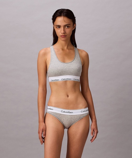 Calvin Klein(カルバン・クライン)の「Icon Cotton Modal ライトリーライン ブラレット(ブラジャー・レディース・ブラック/ヘザーグレー/グレー・L/S/M/XL)」の15枚目の写真