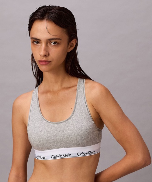 Calvin Klein(カルバン・クライン)の「Icon Cotton Modal ライトリーライン ブラレット(ブラジャー・レディース・ブラック/ヘザーグレー/グレー・L/S/M/XL)」の14枚目の写真