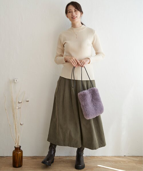 ikka（イッカ）の「エコファーふわふわミニショルダーバッグ（ショルダーバッグ・レディース・パープル/ブラウン/ダークグレー/オフホワイト・FREE）」の12枚目の写真