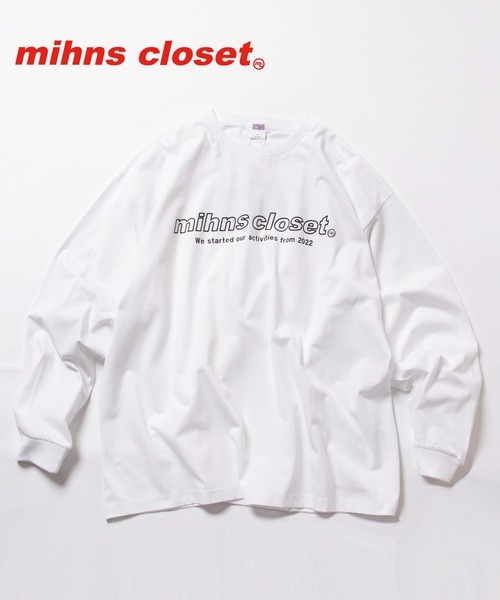 mihns closet(ミンズクローゼット)の「【mihns closet/ミンズクローゼット】プリントロゴ ロングスリーブTシャツ(Tシャツ/カットソー・メンズ・ブラック/ライトグレー/オフホワイト・L/M/XL)」の2枚目の写真