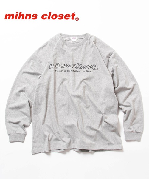 mihns closet(ミンズクローゼット)の「【mihns closet/ミンズクローゼット】プリントロゴ ロングスリーブTシャツ(Tシャツ/カットソー・メンズ・ブラック/ライトグレー/オフホワイト・L/M/XL)」の1枚目の写真