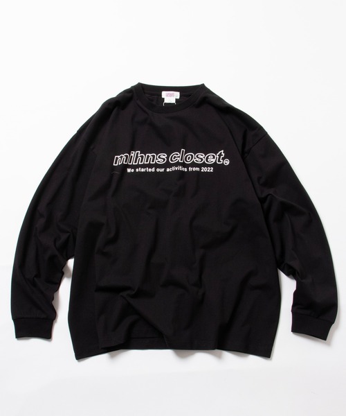 mihns closet(ミンズクローゼット)の「【mihns closet/ミンズクローゼット】プリントロゴ ロングスリーブTシャツ(Tシャツ/カットソー・メンズ・ブラック/ライトグレー/オフホワイト・L/M/XL)」の4枚目の写真