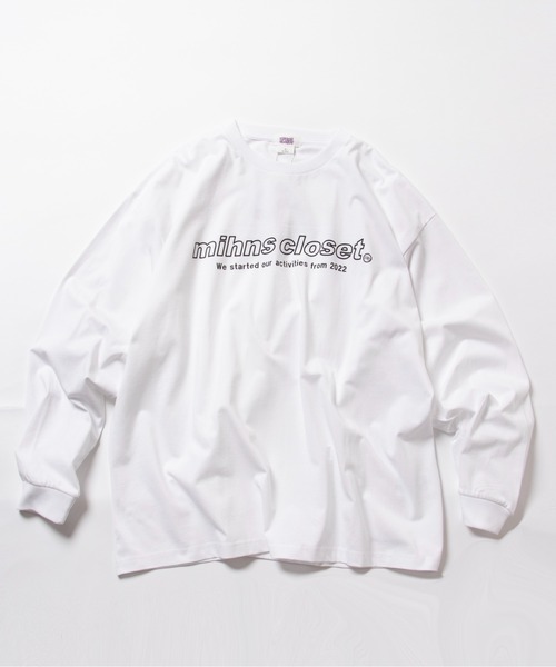 mihns closet(ミンズクローゼット)の「【mihns closet/ミンズクローゼット】プリントロゴ ロングスリーブTシャツ(Tシャツ/カットソー・メンズ・ブラック/ライトグレー/オフホワイト・L/M/XL)」の8枚目の写真