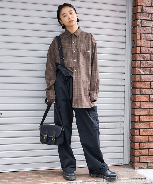 TOWNCRAFT(タウンクラフト)の「TOWN CRAFT × FREAK'S STORE/タウンクラフト オーバーサイズ チェックシャツ(シャツ/ブラウス・レディース・ブラウン/グリーン/ブラック・フリ-)」の4枚目の写真
