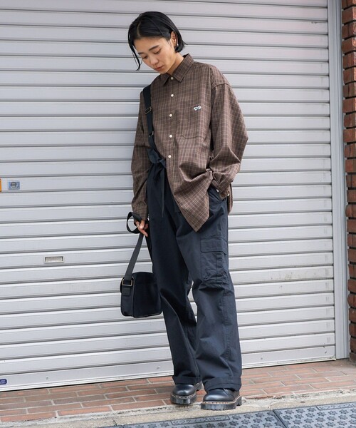 TOWNCRAFT(タウンクラフト)の「TOWN CRAFT × FREAK'S STORE/タウンクラフト オーバーサイズ チェックシャツ(シャツ/ブラウス・レディース・ブラウン/グリーン/ブラック・フリ-)」の7枚目の写真