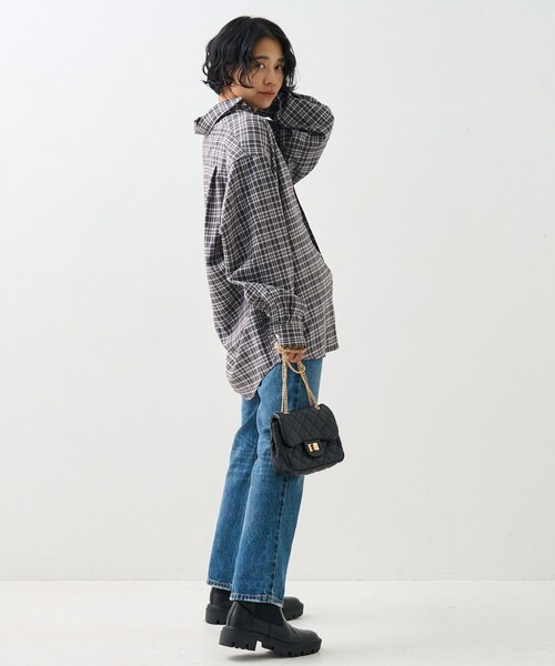 TOWNCRAFT(タウンクラフト)の「TOWN CRAFT × FREAK'S STORE/タウンクラフト オーバーサイズ チェックシャツ(シャツ/ブラウス・レディース・ブラウン/グリーン/ブラック・フリ-)」の14枚目の写真