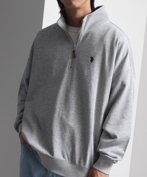 【U.S. POLO ASSN./ユーエスポロアッスン】ワンポイント刺繍 裏毛ハーフジップトレーナー