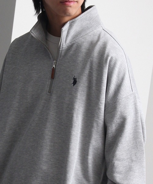 U.S. POLO ASSN.(ユーエスポロアッスン)の「【U.S. POLO ASSN./ユーエスポロアッスン】ワンポイント刺繍 裏毛ハーフジップトレーナー(スウェット・メンズ・ブラック/アッシュグレー/ネイビー・M/L/LL)」の22枚目の写真