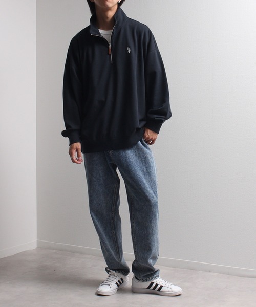 U.S. POLO ASSN.(ユーエスポロアッスン)の「【U.S. POLO ASSN./ユーエスポロアッスン】ワンポイント刺繍 裏毛ハーフジップトレーナー(スウェット・メンズ・ブラック/アッシュグレー/ネイビー・M/L/LL)」の21枚目の写真
