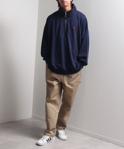 U.S. POLO ASSN.(ユーエスポロアッスン)の「【U.S. POLO ASSN./ユーエスポロアッスン】ワンポイント刺繍 裏毛ハーフジップトレーナー(スウェット・メンズ・ブラック/アッシュグレー/ネイビー・M/L/LL)」の12枚目の写真