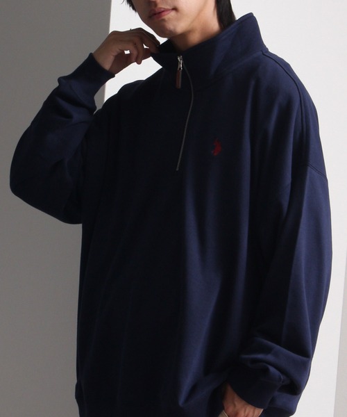U.S. POLO ASSN.(ユーエスポロアッスン)の「【U.S. POLO ASSN./ユーエスポロアッスン】ワンポイント刺繍 裏毛ハーフジップトレーナー(スウェット・メンズ・ブラック/アッシュグレー/ネイビー・M/L/LL)」の9枚目の写真