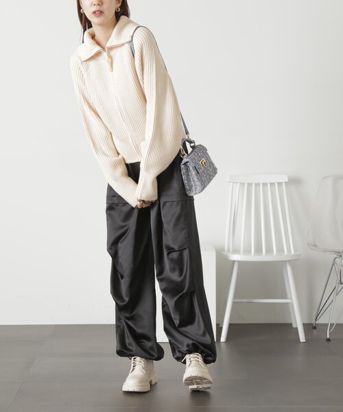 FREE'S MART(フリーズマート)の「◆サテンパラシュ-トパンツ(カーゴパンツ・レディース・ホワイト/ブラック・MEDIUM/SMALL)」の19枚目の写真