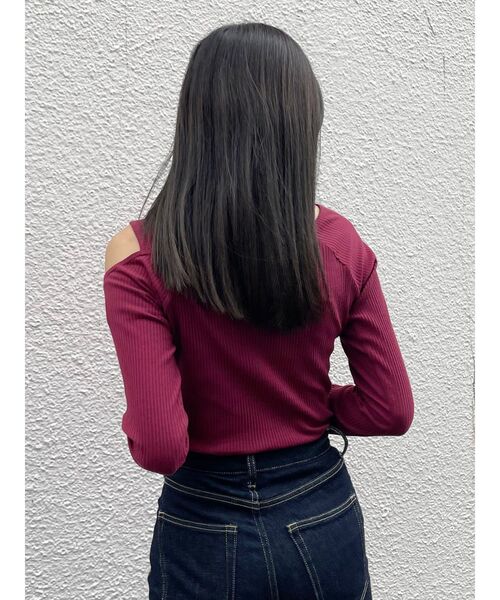 MURUA（ムルーア）の「リングデコルテカットトップス（Tシャツ/カットソー・レディース・アイボリー/ブラック/ワイン・FREE）」の7枚目の写真