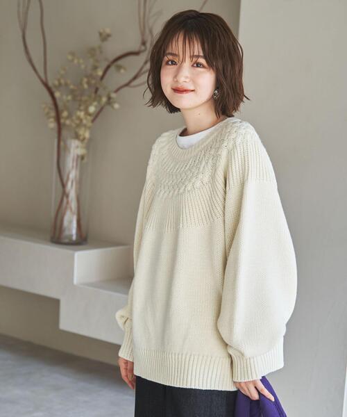 coen（コーエン）の「【WEB限定】タンショクキュウシンニット（ニット/セーター・レディース・ブラック/オレンジ/オフホワイト/グレー・M/L）」の9枚目の写真