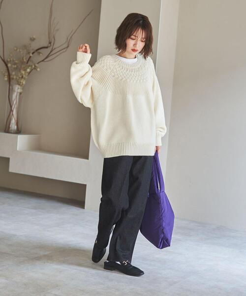 coen（コーエン）の「【WEB限定】タンショクキュウシンニット（ニット/セーター・レディース・ブラック/オレンジ/オフホワイト/グレー・M/L）」の11枚目の写真