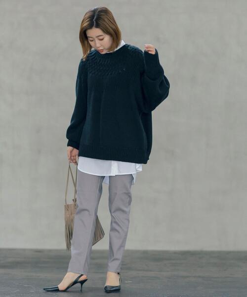 coen（コーエン）の「【WEB限定】タンショクキュウシンニット（ニット/セーター・レディース・ブラック/オレンジ/オフホワイト/グレー・M/L）」の18枚目の写真