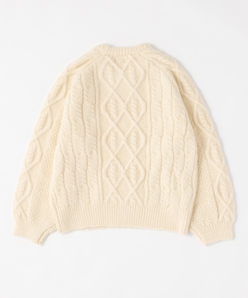 MIEL CRISHUNANT（ミエルクリシュナ）の「ケーブル柄クルーネックプルオーバーニットトップス（ニット/セーター・レディース・ブラック/ホワイト/ベージュ・FREE）」の5枚目の写真