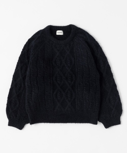 MIEL CRISHUNANT（ミエルクリシュナ）の「ケーブル柄クルーネックプルオーバーニットトップス（ニット/セーター・レディース・ブラック/ホワイト/ベージュ・FREE）」の7枚目の写真