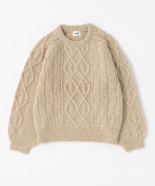 MIEL CRISHUNANT（ミエルクリシュナ）の「ケーブル柄クルーネックプルオーバーニットトップス（ニット/セーター・レディース・ブラック/ホワイト/ベージュ・FREE）」の9枚目の写真