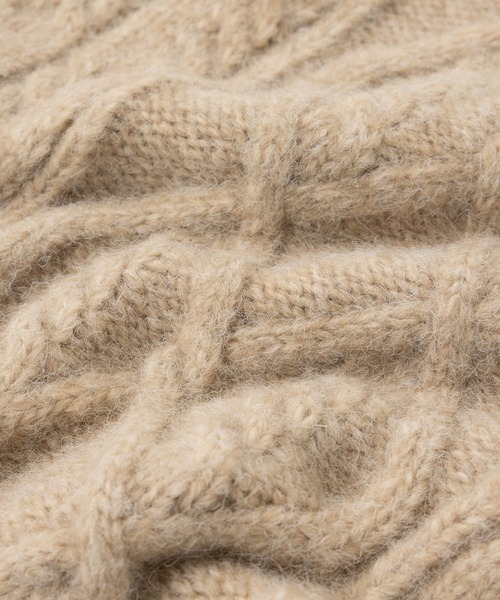 MIEL CRISHUNANT（ミエルクリシュナ）の「ケーブル柄クルーネックプルオーバーニットトップス（ニット/セーター・レディース・ブラック/ホワイト/ベージュ・FREE）」の14枚目の写真