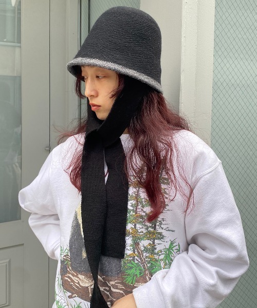 Casselini(キャセリーニ)の「Casselini(キャセリーニ)バイカラートリムハット(ハット・レディース・ブラック/ベージュ/ブルー・FREE)」の2枚目の写真