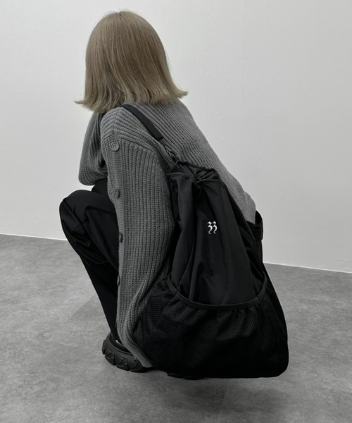 jiasecond.（ジアセカンド）の「【jiasecond.】メッシュ切替えリュックサック / 鞄 バッグ BAG リュック バックパック 巾着 メッシュ ブラック グレー ZOZOTOWN限定（バックパック/リュック・レディース・ブラック/グレー・FREE）」の3枚目の写真