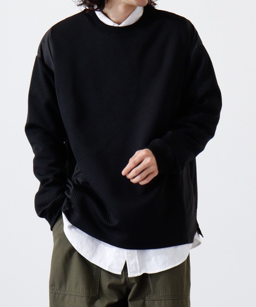 【セール】スポンジジャガード切替ロンTEE（Tシャツ/カットソー）｜MMMM（エムエムエムエム）