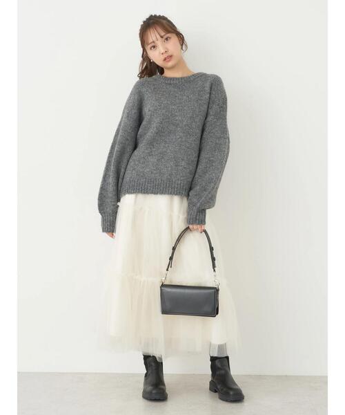 earth music&ecology（アースミュージックアンドエコロジー）の「ファンシーヤーンメランジプルオーバー（Tシャツ/カットソー・レディース・ライトベージュ/ピンク/ダークグレー/ブルー・FREE）」の20枚目の写真