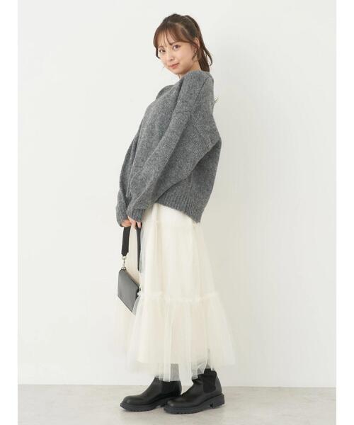 earth music&ecology（アースミュージックアンドエコロジー）の「ファンシーヤーンメランジプルオーバー（Tシャツ/カットソー・レディース・ライトベージュ/ピンク/ダークグレー/ブルー・FREE）」の21枚目の写真