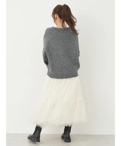 earth music&ecology（アースミュージックアンドエコロジー）の「ファンシーヤーンメランジプルオーバー（Tシャツ/カットソー・レディース・ライトベージュ/ピンク/ダークグレー/ブルー・FREE）」の22枚目の写真