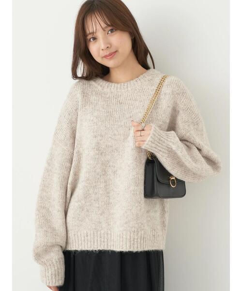 earth music&ecology（アースミュージックアンドエコロジー）の「ファンシーヤーンメランジプルオーバー（Tシャツ/カットソー・レディース・ライトベージュ/ピンク/ダークグレー/ブルー・FREE）」の6枚目の写真