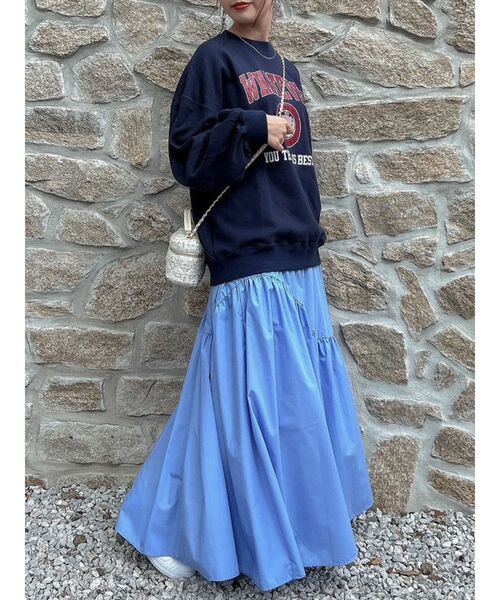 dazzlin（ダズリン）の「【ZOZO限定ITEM】ギャザーボリュームスカート（スカート・レディース・カーキ/ライトグレー/ブルー/ブラック・FREE）」の4枚目の写真