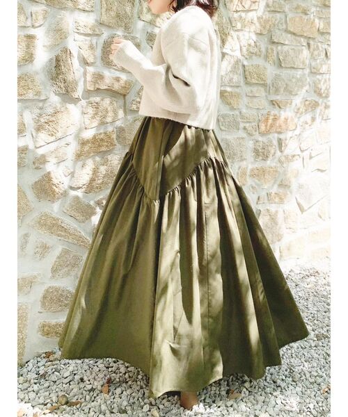 dazzlin（ダズリン）の「【ZOZO限定ITEM】ギャザーボリュームスカート（スカート・レディース・カーキ/ライトグレー/ブルー/ブラック・FREE）」の6枚目の写真