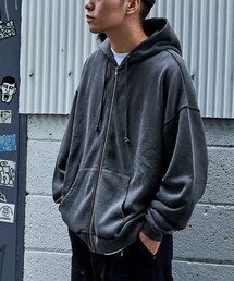 FREAK'S STORE | 限定展開 リラックスフィット ピグメント加工  ジップアップ スウェットパーカー/裏起毛(パーカー)