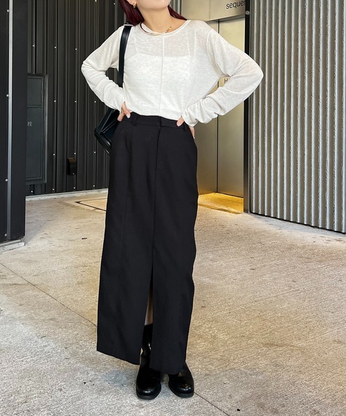 CAPRICIEUX LE'MAGE(カプリシューレマージュ)の「ウール混ニットロンT(ニット/セーター・レディース・ベージュ/ブラック/ホワイト系その他・FREE)」の7枚目の写真