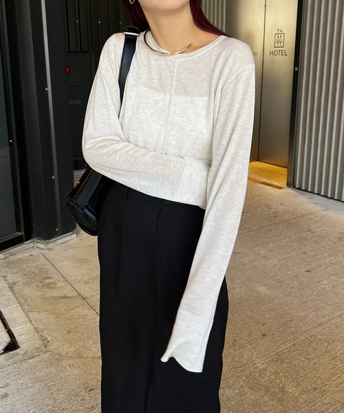 CAPRICIEUX LE'MAGE(カプリシューレマージュ)の「ウール混ニットロンT(ニット/セーター・レディース・ベージュ/ブラック/ホワイト系その他・FREE)」の8枚目の写真