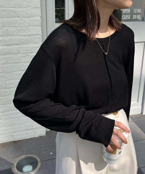 CAPRICIEUX LE'MAGE(カプリシューレマージュ)の「ウール混ニットロンT(ニット/セーター・レディース・ベージュ/ブラック/ホワイト系その他・FREE)」の13枚目の写真