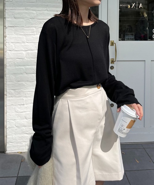 CAPRICIEUX LE'MAGE(カプリシューレマージュ)の「ウール混ニットロンT(ニット/セーター・レディース・ベージュ/ブラック/ホワイト系その他・FREE)」の12枚目の写真